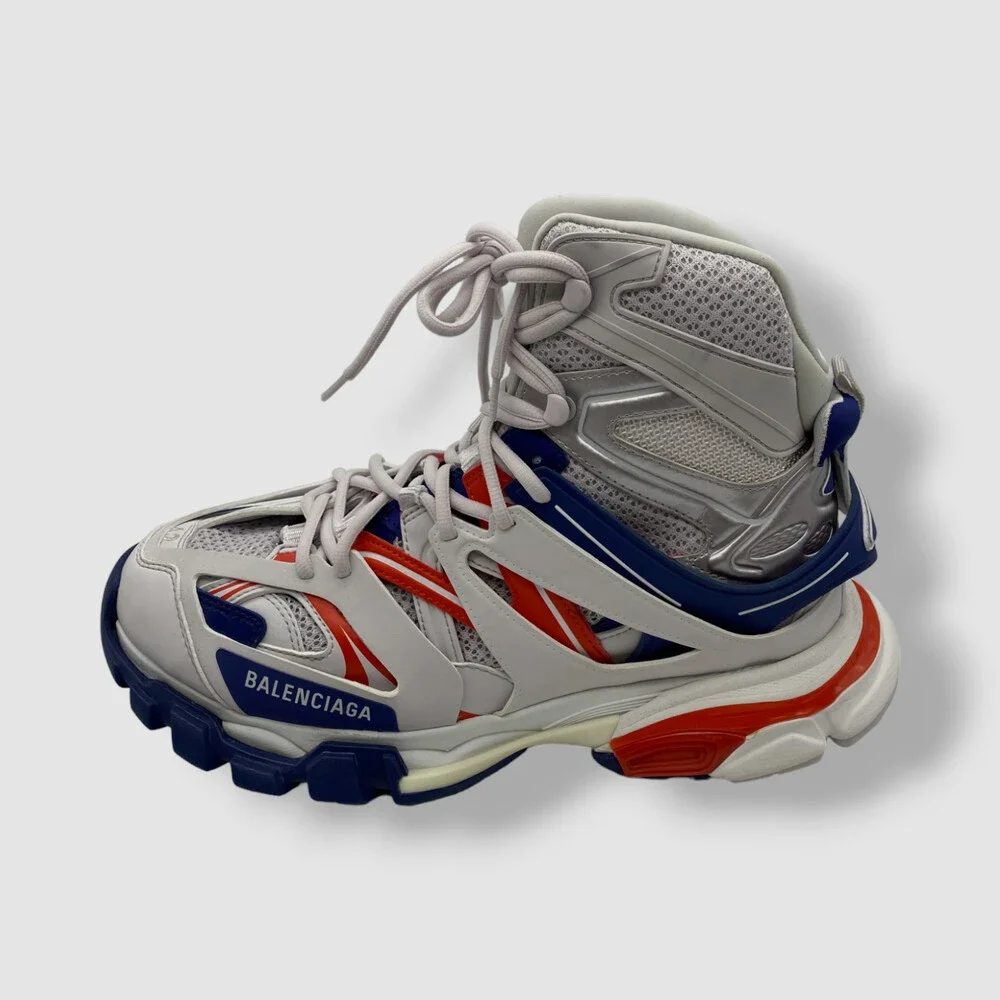 $1490 Balenciaga Mens White Track Hike Caged Mesh High-Top Sneakers Shoes 42 - Picture 3 of 7